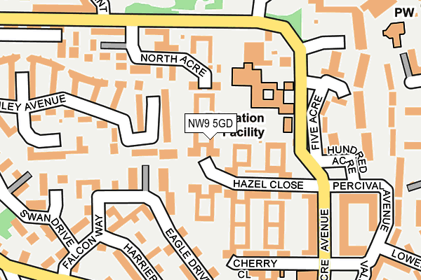 NW9 5GD map - OS OpenMap – Local (Ordnance Survey)