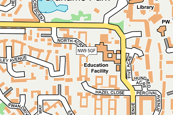 NW9 5GF map - OS OpenMap – Local (Ordnance Survey)