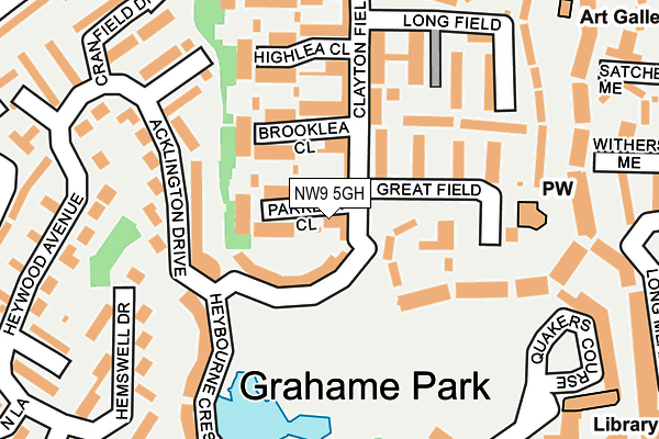 NW9 5GH map - OS OpenMap – Local (Ordnance Survey)