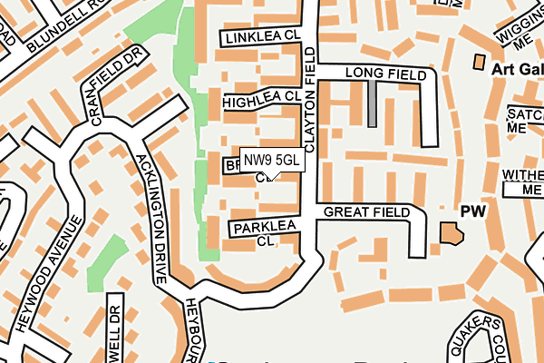 NW9 5GL map - OS OpenMap – Local (Ordnance Survey)