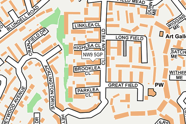 NW9 5GP map - OS OpenMap – Local (Ordnance Survey)