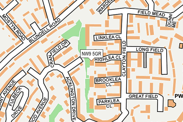 NW9 5GR map - OS OpenMap – Local (Ordnance Survey)