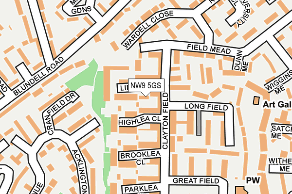 NW9 5GS map - OS OpenMap – Local (Ordnance Survey)