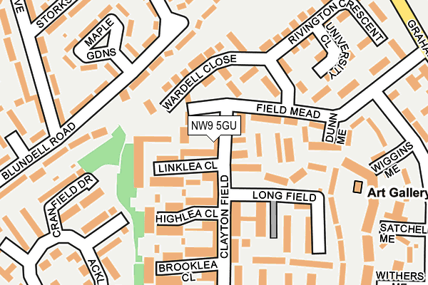 NW9 5GU map - OS OpenMap – Local (Ordnance Survey)