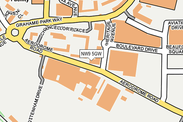 NW9 5GW map - OS OpenMap – Local (Ordnance Survey)