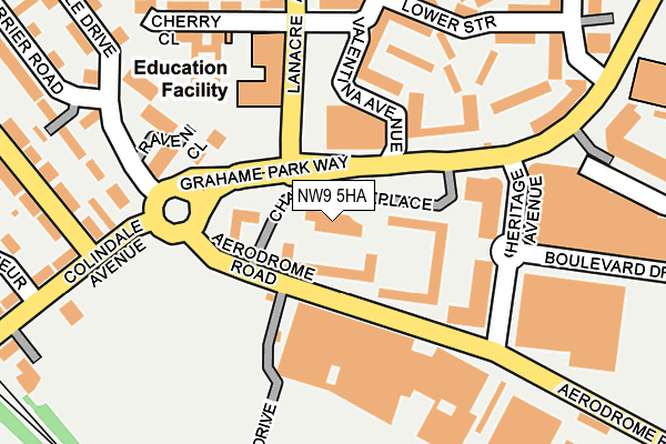 NW9 5HA map - OS OpenMap – Local (Ordnance Survey)