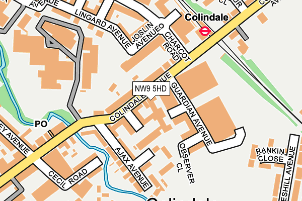 NW9 5HD map - OS OpenMap – Local (Ordnance Survey)