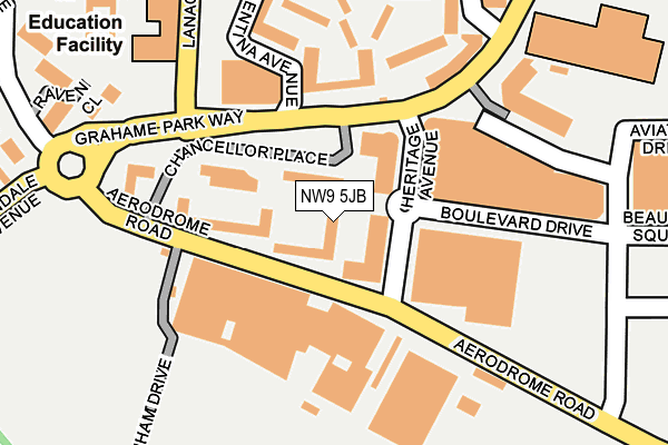 NW9 5JB map - OS OpenMap – Local (Ordnance Survey)