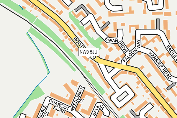 NW9 5JU map - OS OpenMap – Local (Ordnance Survey)