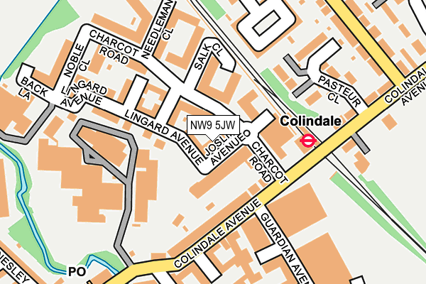 NW9 5JW map - OS OpenMap – Local (Ordnance Survey)