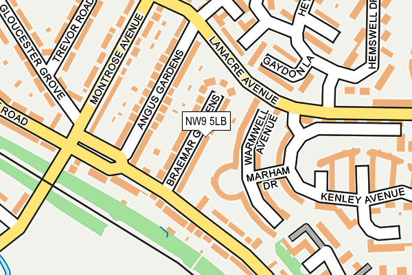 NW9 5LB map - OS OpenMap – Local (Ordnance Survey)