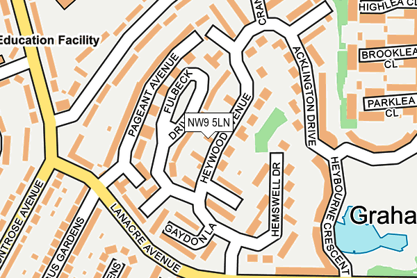 NW9 5LN map - OS OpenMap – Local (Ordnance Survey)