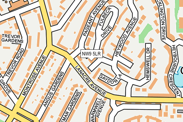 NW9 5LR map - OS OpenMap – Local (Ordnance Survey)