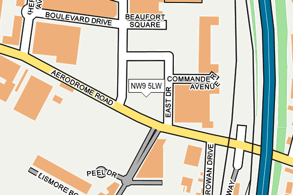 NW9 5LW map - OS OpenMap – Local (Ordnance Survey)