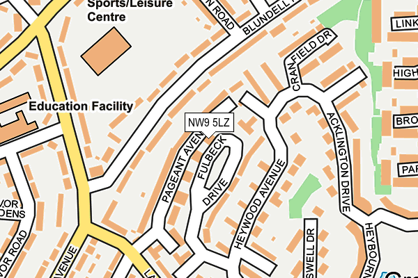 NW9 5LZ map - OS OpenMap – Local (Ordnance Survey)