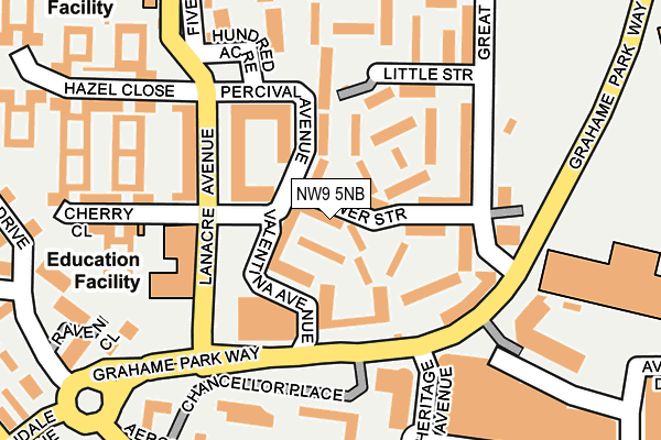 NW9 5NB map - OS OpenMap – Local (Ordnance Survey)