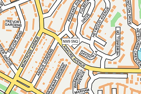 NW9 5NQ map - OS OpenMap – Local (Ordnance Survey)
