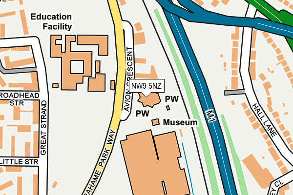 NW9 5NZ map - OS OpenMap – Local (Ordnance Survey)