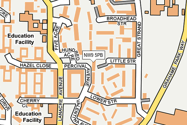 NW9 5PB map - OS OpenMap – Local (Ordnance Survey)