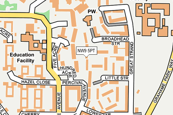 NW9 5PT map - OS OpenMap – Local (Ordnance Survey)