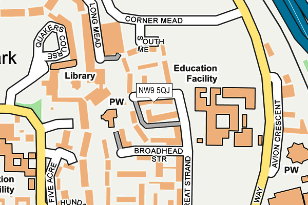 NW9 5QJ map - OS OpenMap – Local (Ordnance Survey)