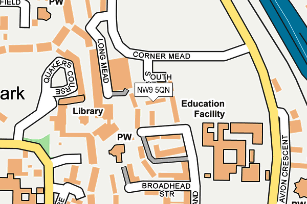 NW9 5QN map - OS OpenMap – Local (Ordnance Survey)