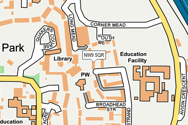 NW9 5QR map - OS OpenMap – Local (Ordnance Survey)