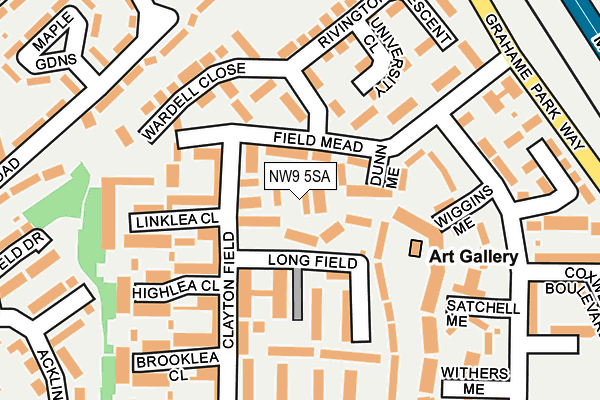 NW9 5SA map - OS OpenMap – Local (Ordnance Survey)