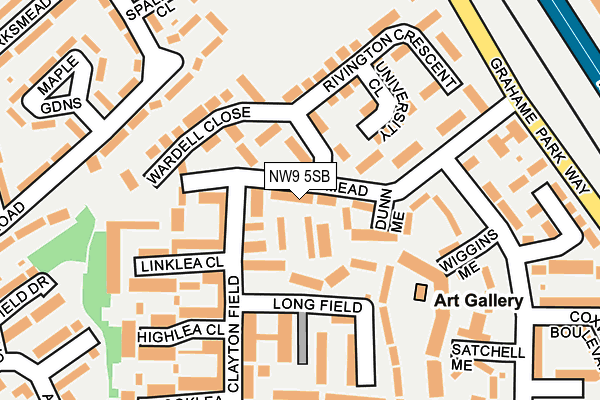 NW9 5SB map - OS OpenMap – Local (Ordnance Survey)