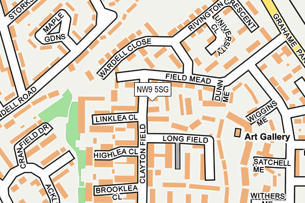 NW9 5SG map - OS OpenMap – Local (Ordnance Survey)