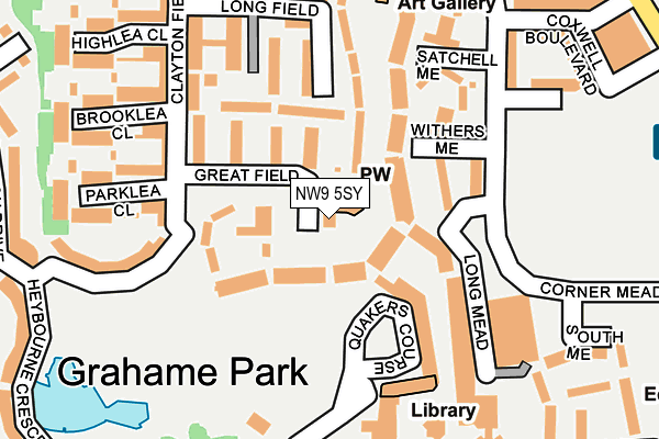 NW9 5SY map - OS OpenMap – Local (Ordnance Survey)