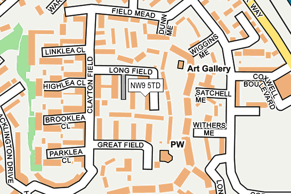 NW9 5TD map - OS OpenMap – Local (Ordnance Survey)