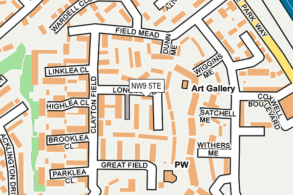 NW9 5TE map - OS OpenMap – Local (Ordnance Survey)