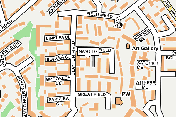 NW9 5TG map - OS OpenMap – Local (Ordnance Survey)