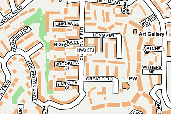 NW9 5TJ map - OS OpenMap – Local (Ordnance Survey)