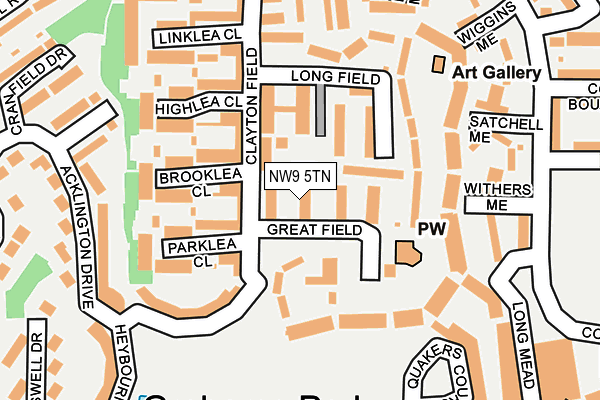 NW9 5TN map - OS OpenMap – Local (Ordnance Survey)