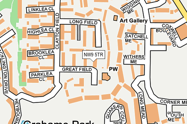 NW9 5TR map - OS OpenMap – Local (Ordnance Survey)