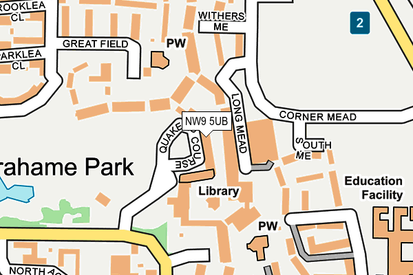NW9 5UB map - OS OpenMap – Local (Ordnance Survey)