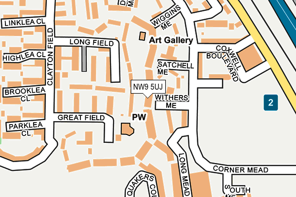 NW9 5UJ map - OS OpenMap – Local (Ordnance Survey)