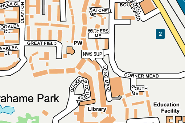 NW9 5UP map - OS OpenMap – Local (Ordnance Survey)