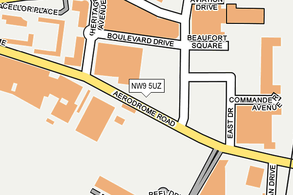 NW9 5UZ map - OS OpenMap – Local (Ordnance Survey)