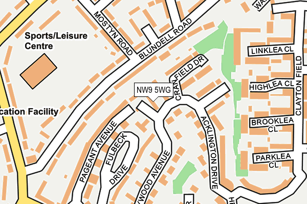 NW9 5WG map - OS OpenMap – Local (Ordnance Survey)
