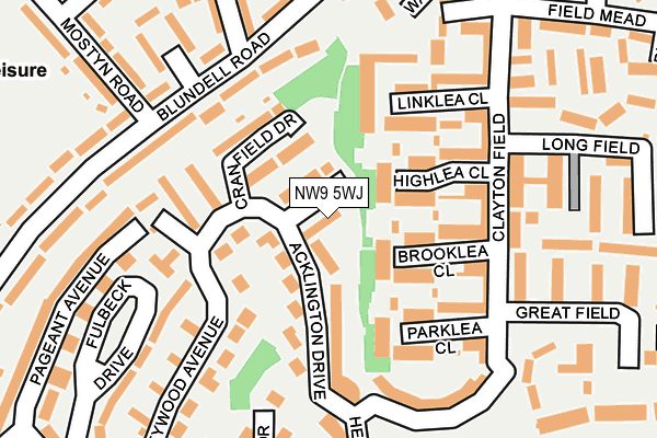 NW9 5WJ map - OS OpenMap – Local (Ordnance Survey)