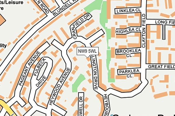 NW9 5WL map - OS OpenMap – Local (Ordnance Survey)