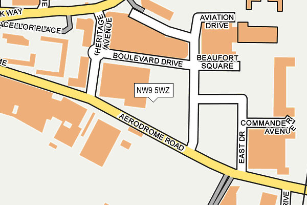 NW9 5WZ map - OS OpenMap – Local (Ordnance Survey)