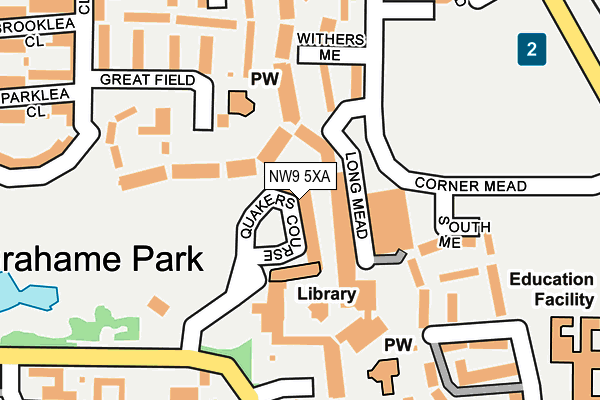 NW9 5XA map - OS OpenMap – Local (Ordnance Survey)