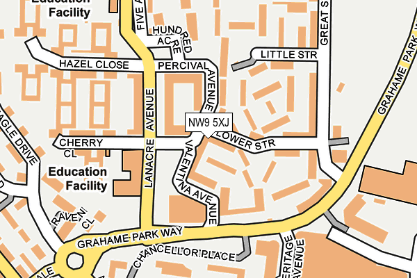 NW9 5XJ map - OS OpenMap – Local (Ordnance Survey)