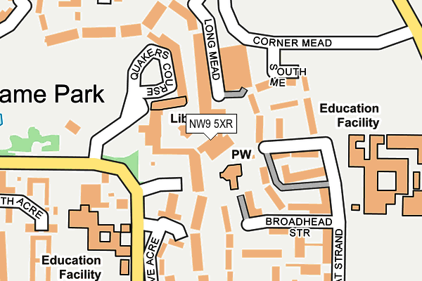 NW9 5XR map - OS OpenMap – Local (Ordnance Survey)