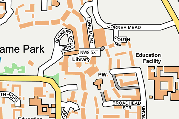 NW9 5XT map - OS OpenMap – Local (Ordnance Survey)