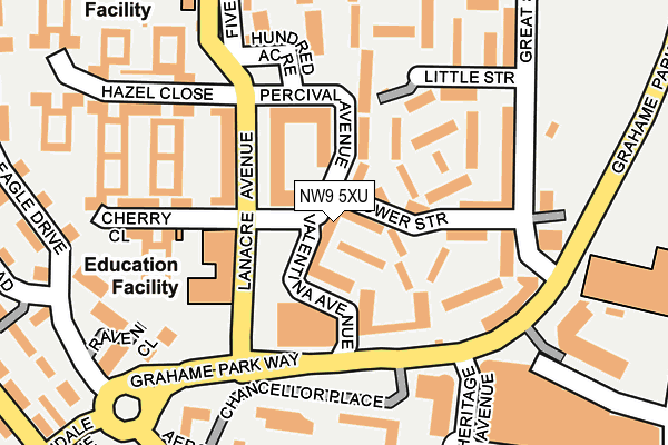 NW9 5XU map - OS OpenMap – Local (Ordnance Survey)